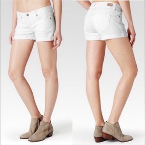 Paige White Denim Cuffed Shorts